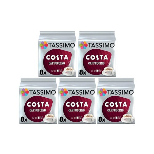 Tassimo Costa Cappuccino Coffee 16 Pods x5 Packs (Pack of 80) 4056513 - Paperpunch Ireland | Your One-Stop Shop For All Your Business Supplies Essentials Tassimo Costa Cappuccino Coffee 16 Pods x5 Packs (Pack of 80) 4056513 - Paperpunch Ireland | Your One-Stop Shop For All Your Business Supplies Essentials